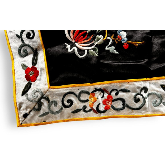 Vintage Chinese ESME Embroidered 100% Silk Circa 1950's Mandarin Kimono Robe L - Picture 15 of 16